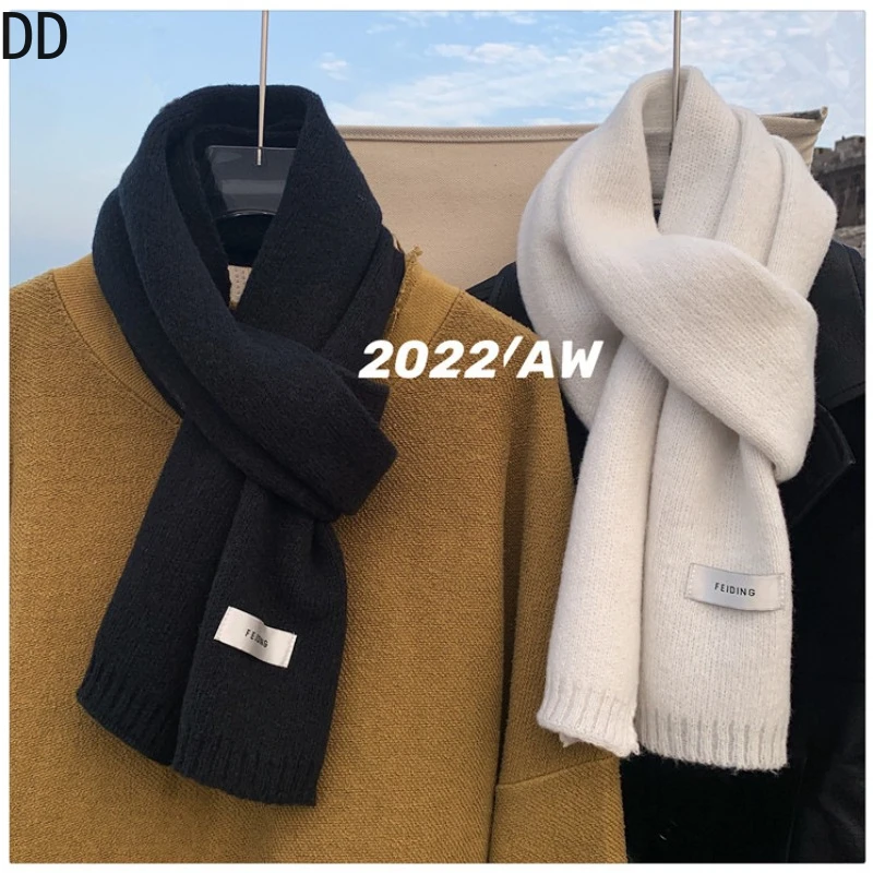 Men'S Fashion Korea - Простой шикарный однотонный мягкий шарф, осень-зима,