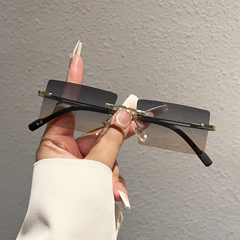 Men'S Fashion Glasses - Модные безободковые прямоугольные солнцезащитные очки, популярные