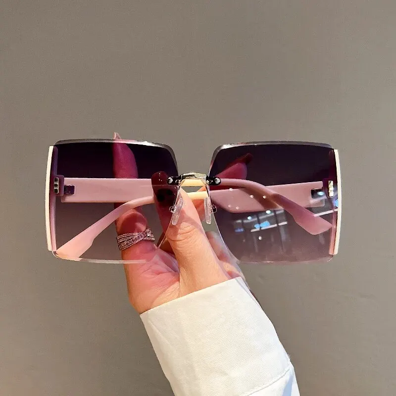 Men'S Fashion Glasses - Новые квадратные безободковые ретро-солнцезащитные очки для