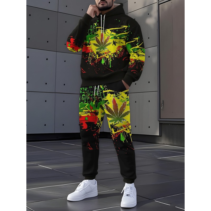 Men'S Fashion Loose Pants - Мужской модный комплект из худи и