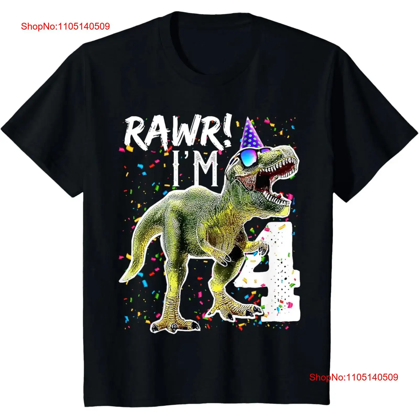 Men Fashion Kids - Детская рубашка Rawr I'm 4 на