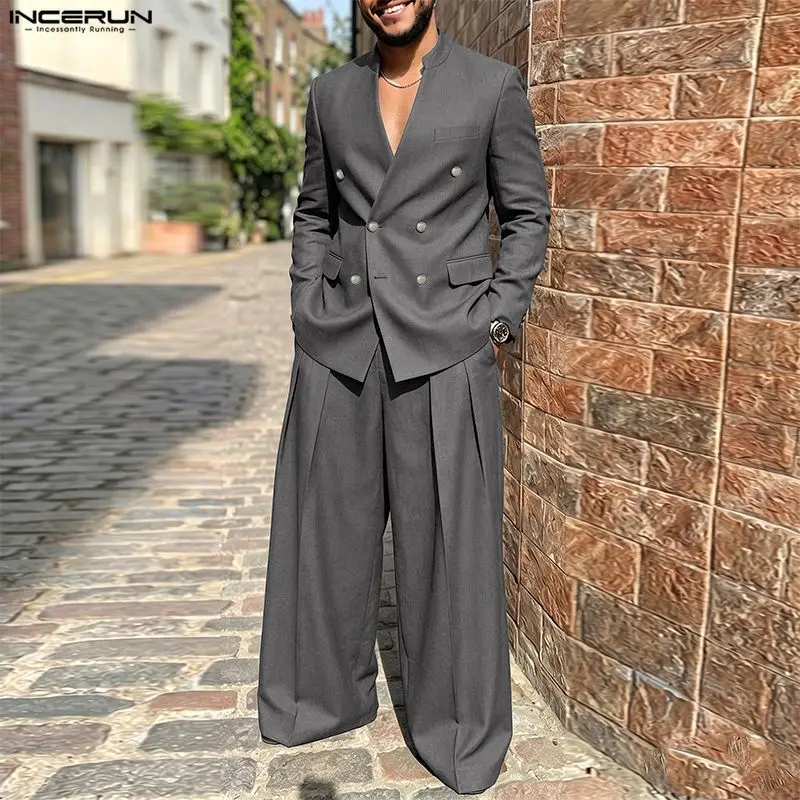 Mens Fashion Blazer - Мужские комплекты INCERUN: однотонный пиджак с