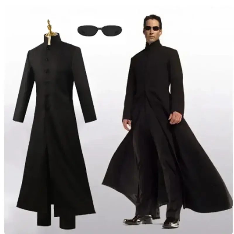 Trench Coat Men - Мужской костюм для косплея Матрикс Нео,