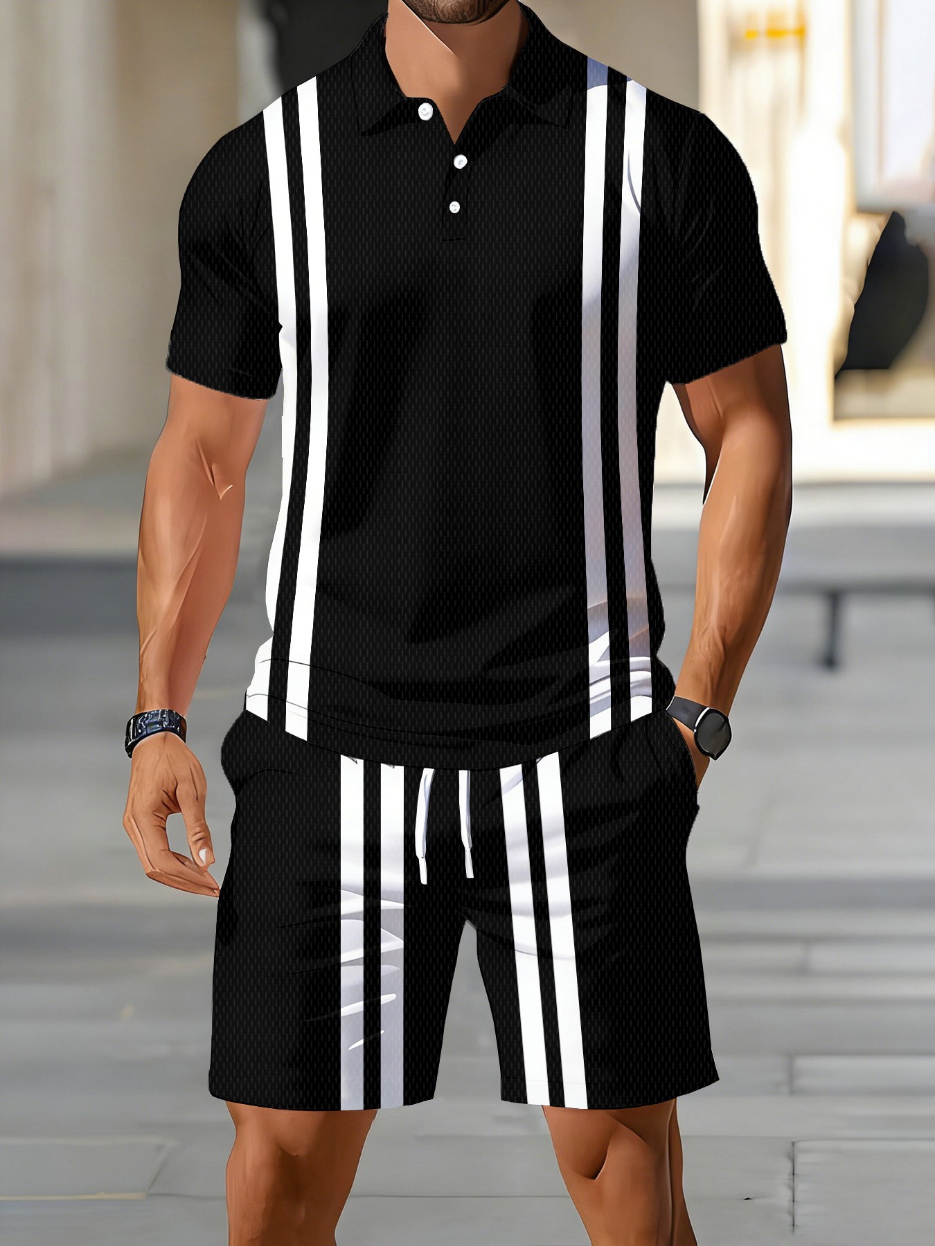 Men'S Fashion Polo Shirt - Новинка лета 2026: Мужской комплект поло