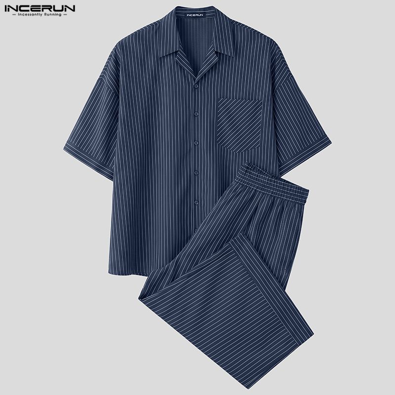 Мужские полосатые комплекты IN – обзор и цена Men'S Fashion Loose Pants