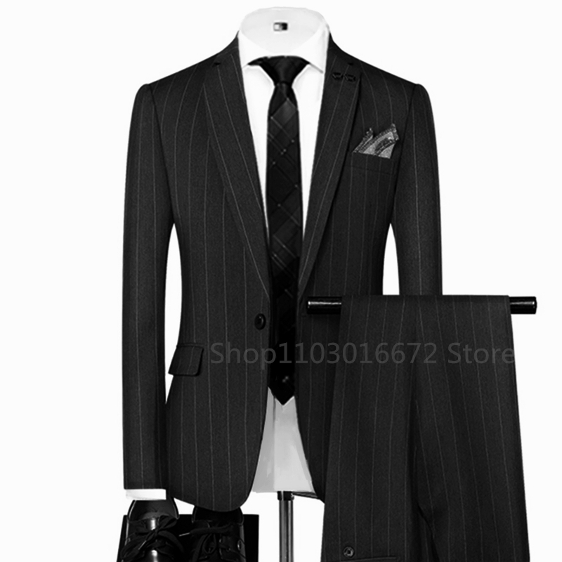 Серо-черные полосатые мужские  – обзор и цена Slim Fit Blazer Men