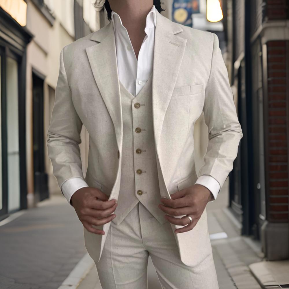 Лляные мужские костюмы из трех – обзор и цена Mens Fashion Blazer