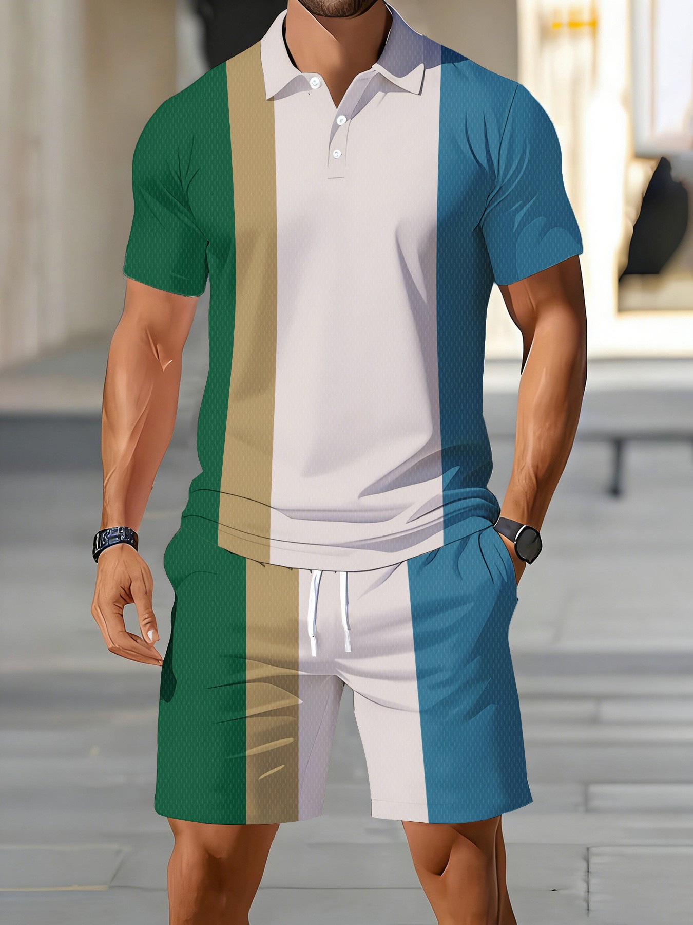 Новый летний мужской комплект  – обзор и цена Men'S Fashion Polo Shirt