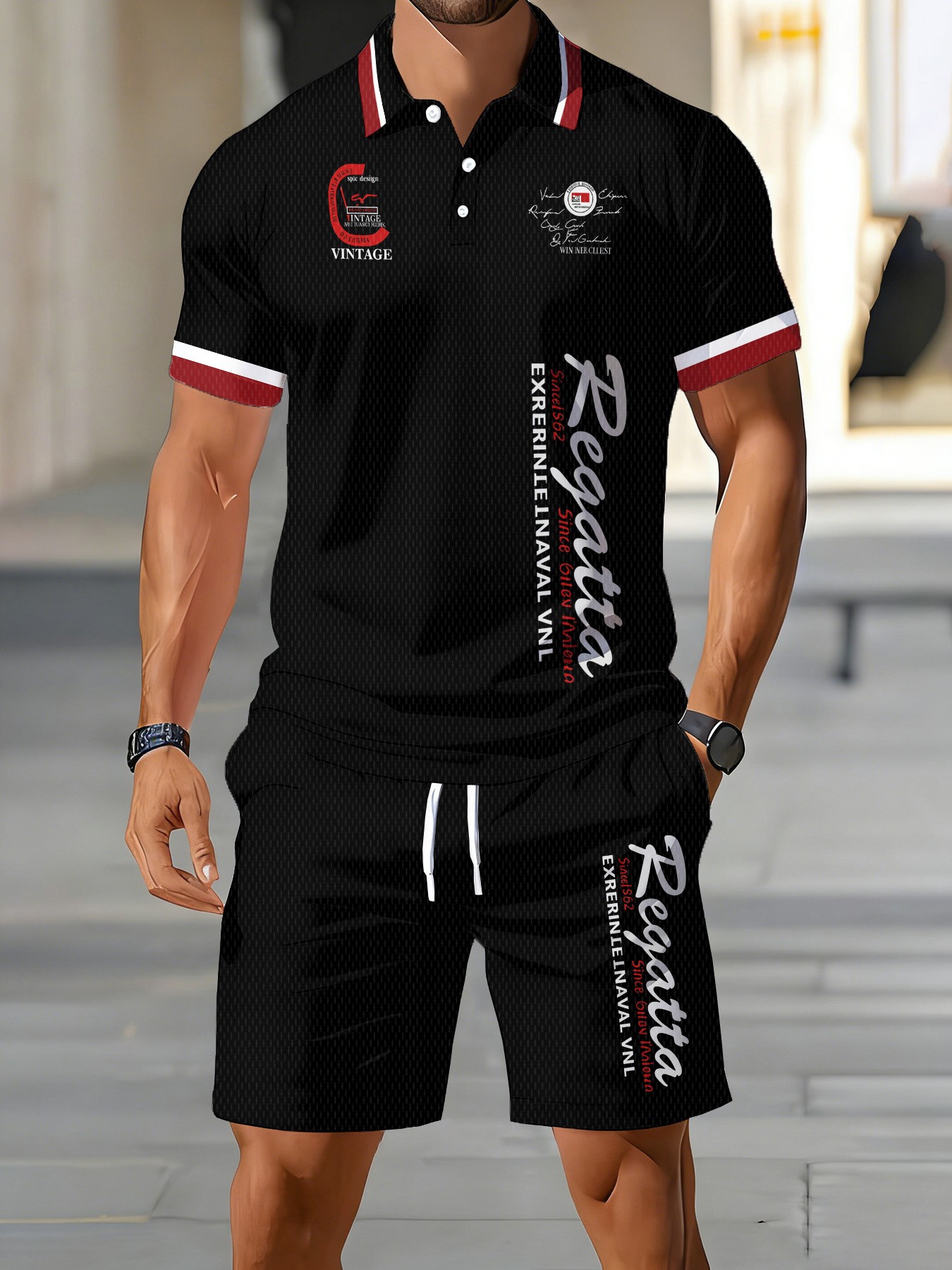 Новый летний мужской комплект  – обзор и цена Men'S Fashion Polo Shirt
