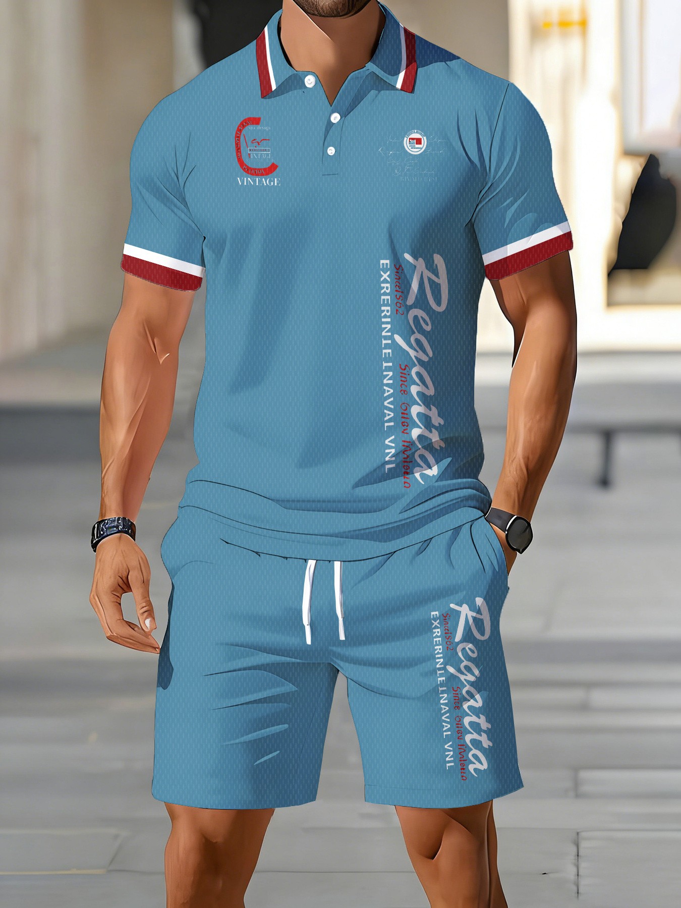 Новый летний мужской комплект  – обзор и цена Men'S Fashion Polo Shirt