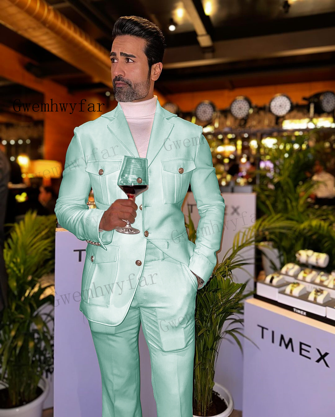 Мужские костюмы Gwenhwyfar мят – обзор и цена Slim Fit Blazer Men