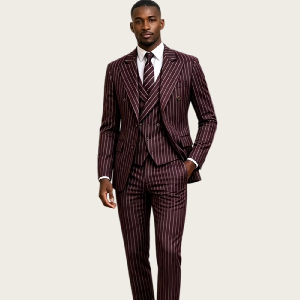 Мужской костюм-тройка бордовог – обзор и цена Slim Fit Blazer Men
