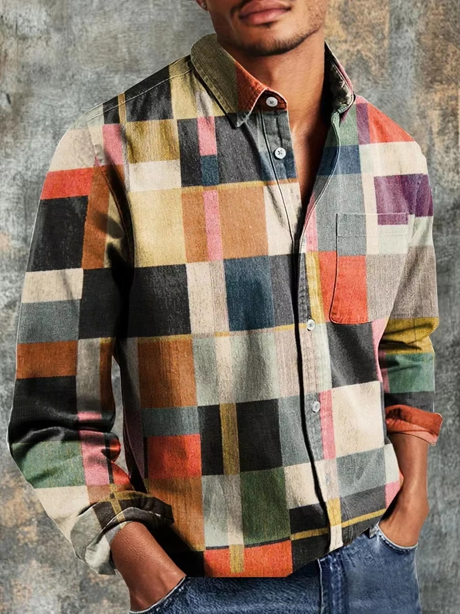 Мужская модная повседневная ру – обзор и цена Fashion Mens Shirt