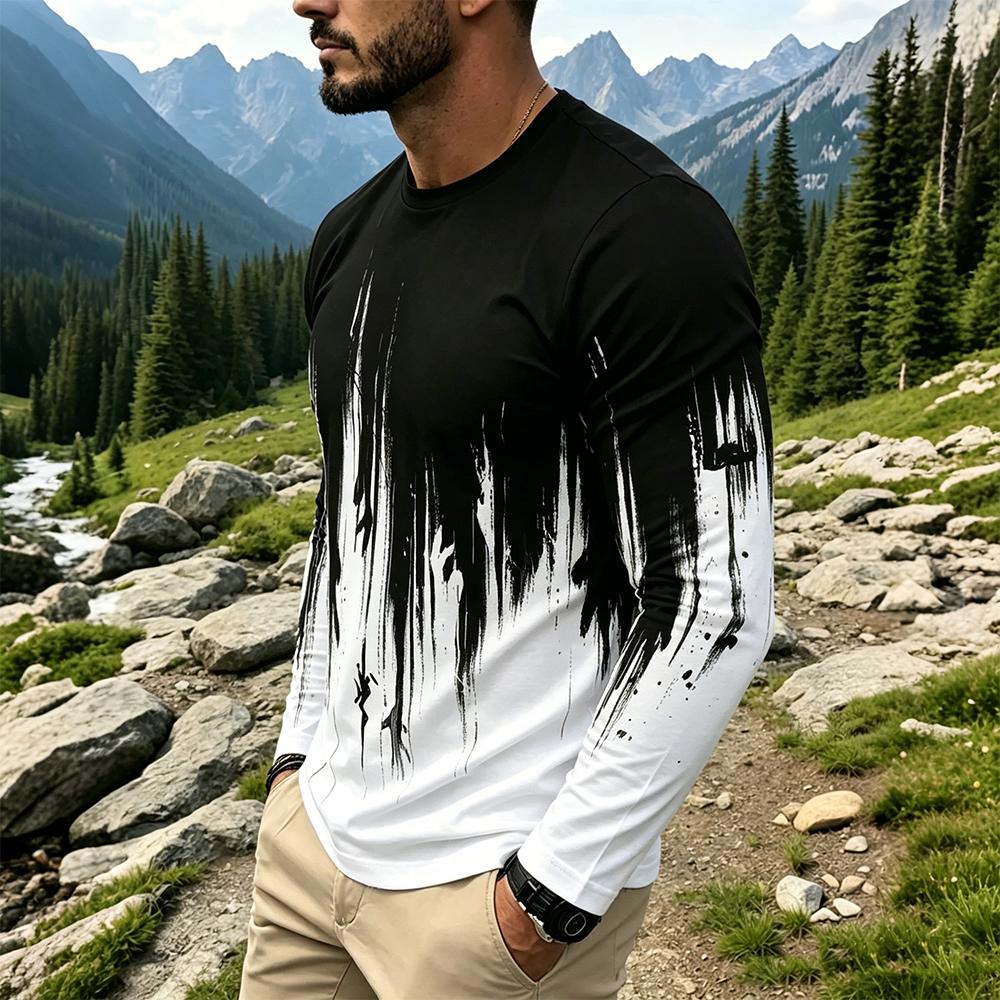 Мужская футболка с длинным рук – обзор и цена Fashion Mens Shirt